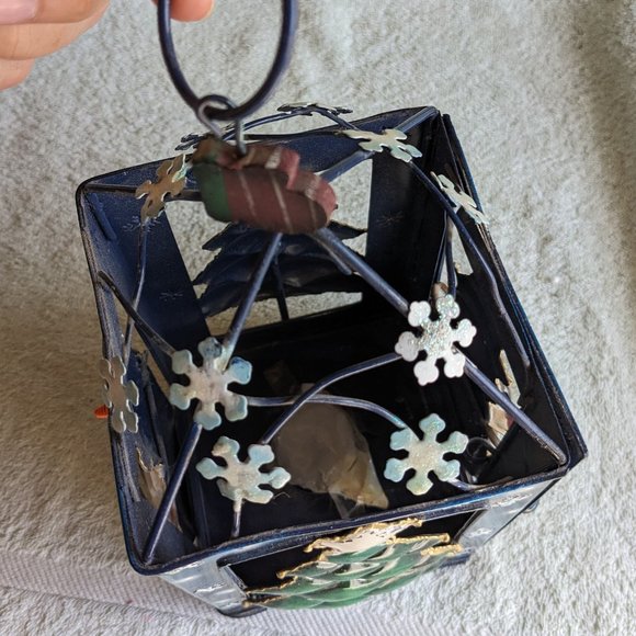 Christmas Metal Country-Style Lantern Hanging or Table Top Holiday Accent - Picture 6 of 8